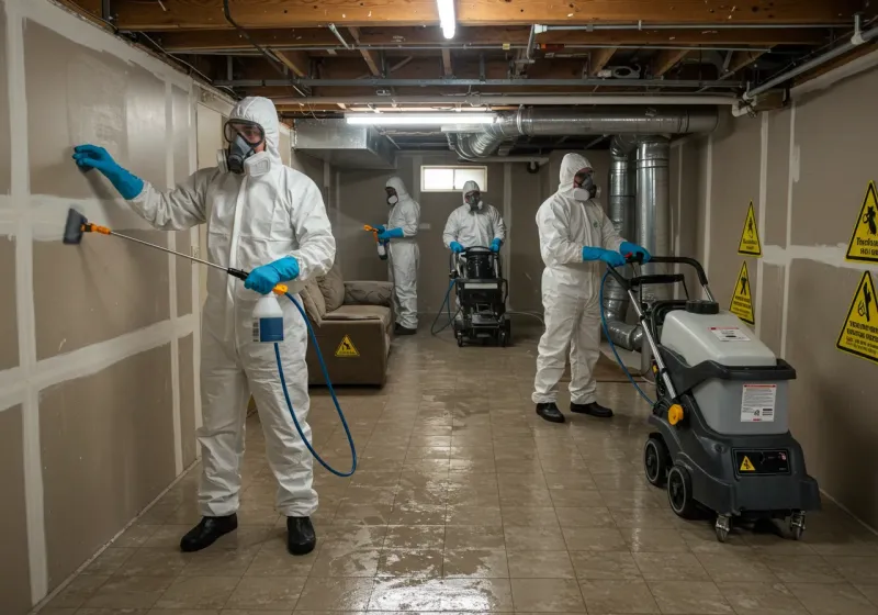 Basement Moisture Removal and Structural Drying process in New Sharon, ME